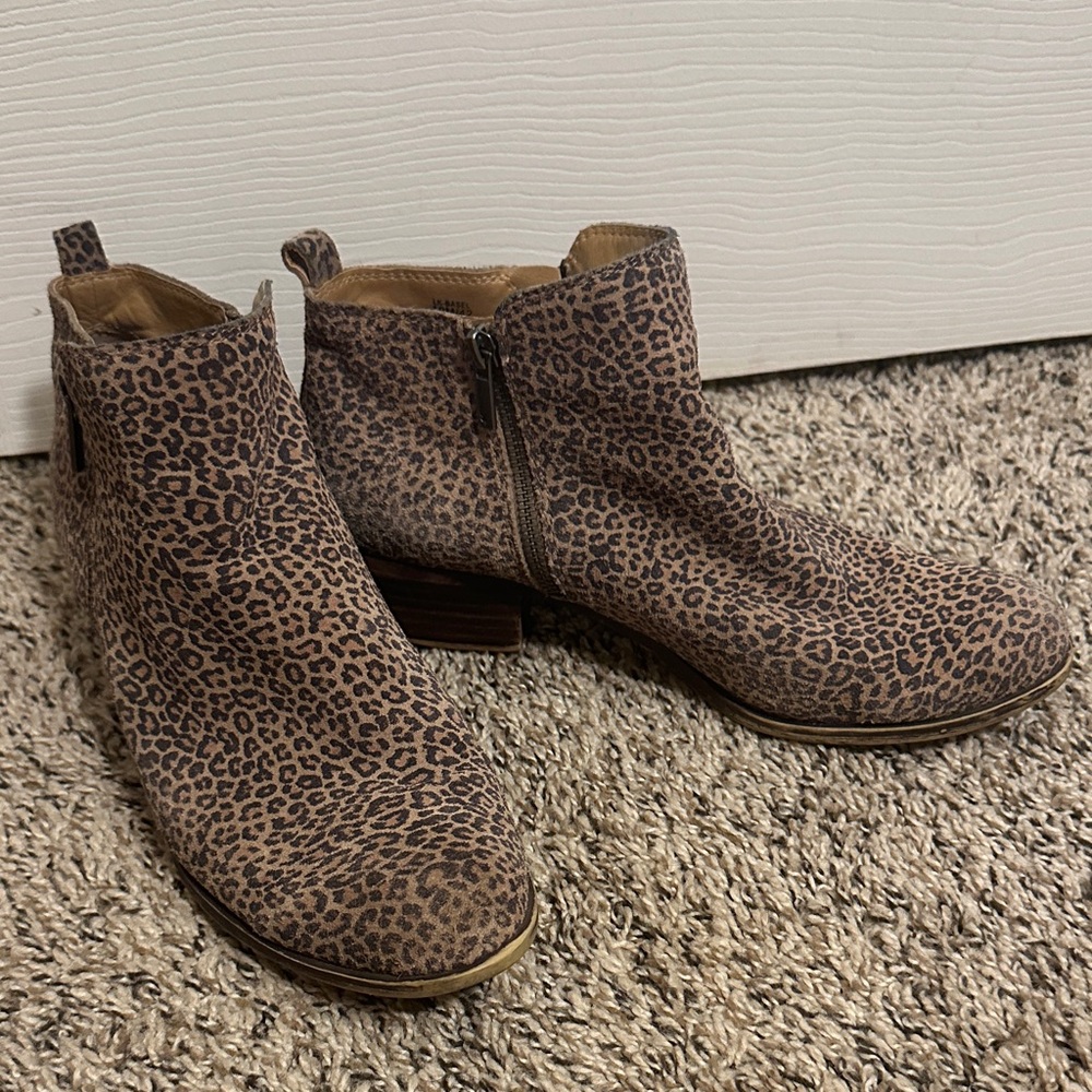Lucky Brand Leopard Print Ankle Booties
